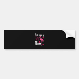 Flamingo ER Nurse Emergency Nurse Gift Autoaufkleber