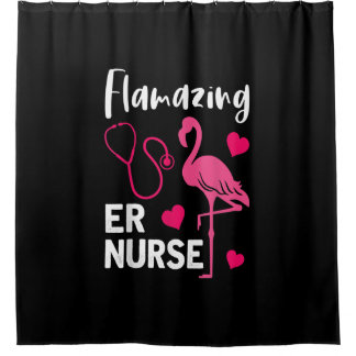 Flamingo ER Nurse Emergency Nurse Gift Duschvorhang