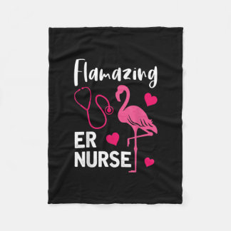 Flamingo ER Nurse Emergency Nurse Gift Fleecedecke
