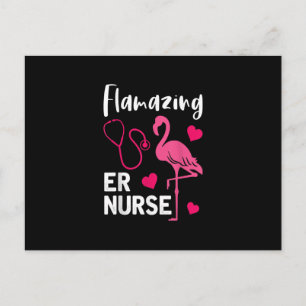 Flamingo ER Nurse Emergency Nurse Gift Postkarte