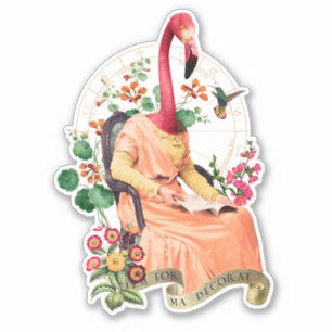 FLAMINGO EXTRAVAGANTES TIER AUFKLEBER