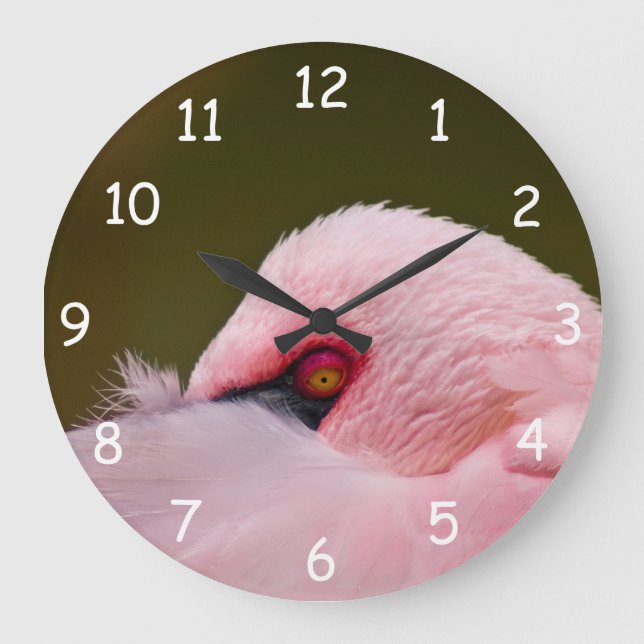 Flamingo Eye Große Wanduhr (Vorderseite)