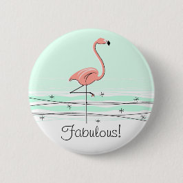 Flamingo 'Fabulous' Knopf grün Button