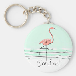 Flamingo 'Fabulous' Schlüsselkette grün Schlüsselanhänger