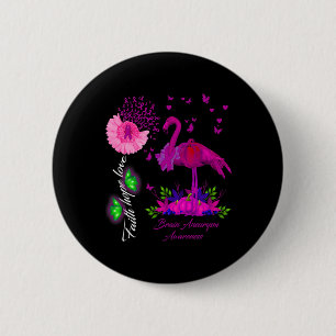 Flamingo Faith Hope Liebe Hirnaneurysm Bewusstsein Button