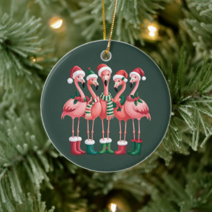 Flamingo-Fan Geschenk Weihnachten Frohe Weihnachte Keramik Ornament