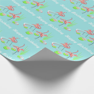Flamingo Fandango Duo 2 Happy Birthday Geschenkpapier