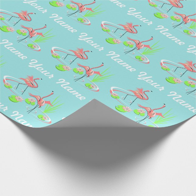 Flamingo Fandango Duo 2 Name Geschenkpackung Geschenkpapier (Ecke)