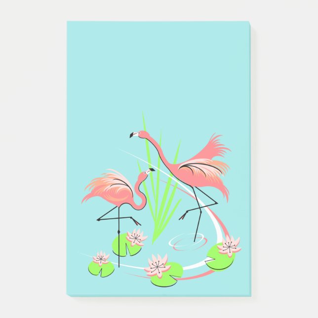 Flamingo Fandango Duo Post-it-Note vertikal Post-it Klebezettel (Vorderseite)