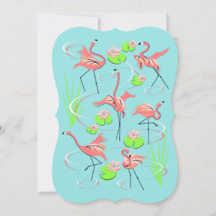 Flamingo Fandango Einladungsklammer vertikal Einladung