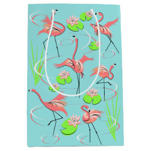 Flamingo Fandango Geschenktasche mittelgroß Mittlere Geschenktüte