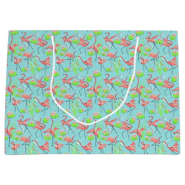 Flamingo Fandango Multi Geschenktasche groß Große Geschenktüte (Vorderseite)