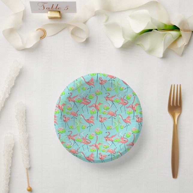 Flamingo Fandango Multi Paper Plate Pappteller (Hochzeit)
