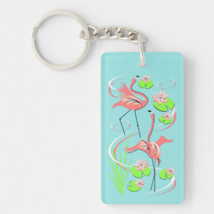 Flamingo Fandango Schlüsselanhänger Acrylrechteck