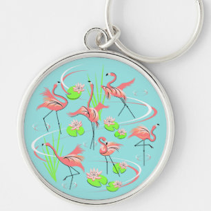 Flamingo Fandango Schlüsselanhänger Premium Runde