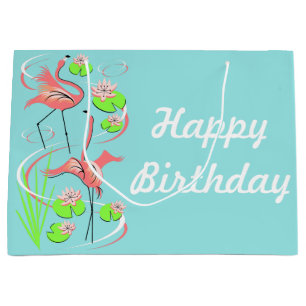 Flamingo Fandango Slim Duo Happy Birthday groß Große Geschenktüte