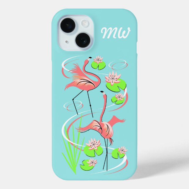 Flamingo Fandango Slim Duo monogramm iPhone Gehäus Case-Mate iPhone Hülle (Rückseite)