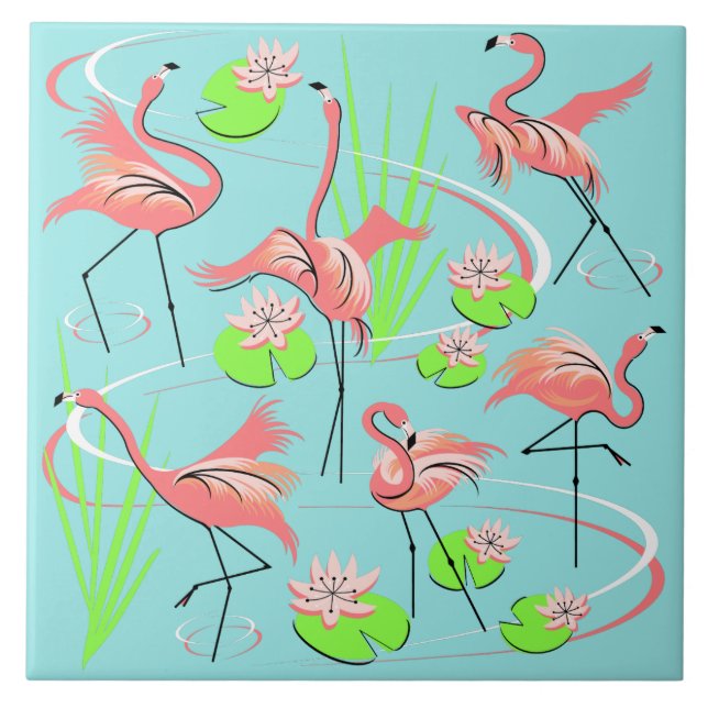 Flamingo Fandango tile Fliese (Vorderseite)