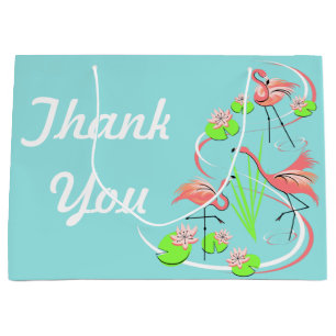 Flamingo Fandango Trio Danke, Geschenktasche groß Große Geschenktüte