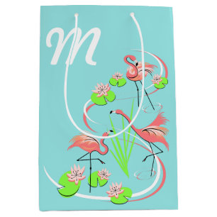 Flamingo Fandango Trio Monogramm Medium Mittlere Geschenktüte