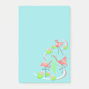 Flamingo Fandango Trio post-it notiert vertikal Klebezettel
