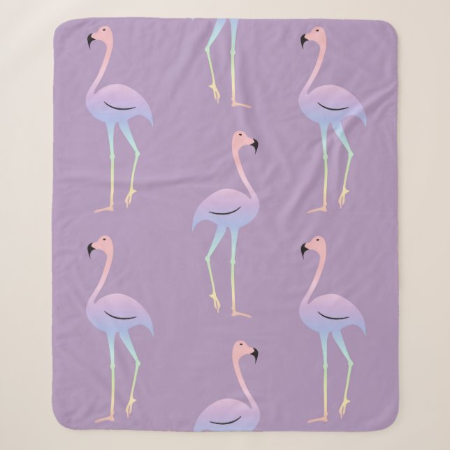 Flamingo farbiger Regenbogenvogel. Schöne nahtlos Sherpadecke (Vorderseite)