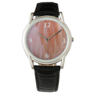 Flamingo Feathers in Pink-Schatten Armbanduhr