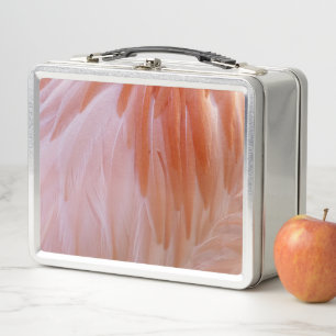 Flamingo Feathers in Pink-Schatten Metall Brotdose