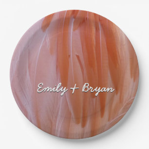 Flamingo Feathers in Pink-Schatten Pappteller