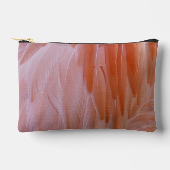 Flamingo Feathers in Pink-Schatten Zubehörtasche (Vorderseite)