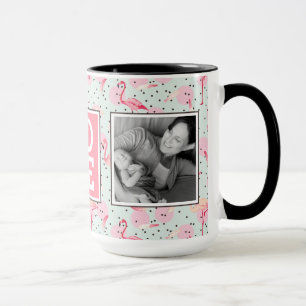 Flamingo Feathers on Polka Dots   LIEBE mit Fotos Tasse