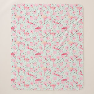 Flamingo-Federn auf Tupfen Sherpadecke