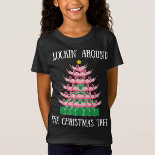 Flamingo fickt um die weihnachtlichen Baumleuchten T-Shirt