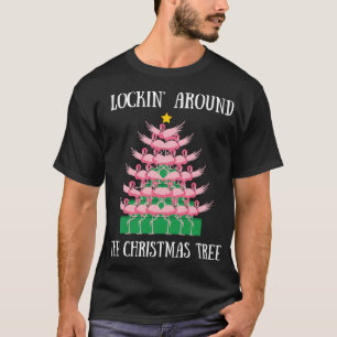 Flamingo fickt um die weihnachtlichen Baumleuchten T-Shirt