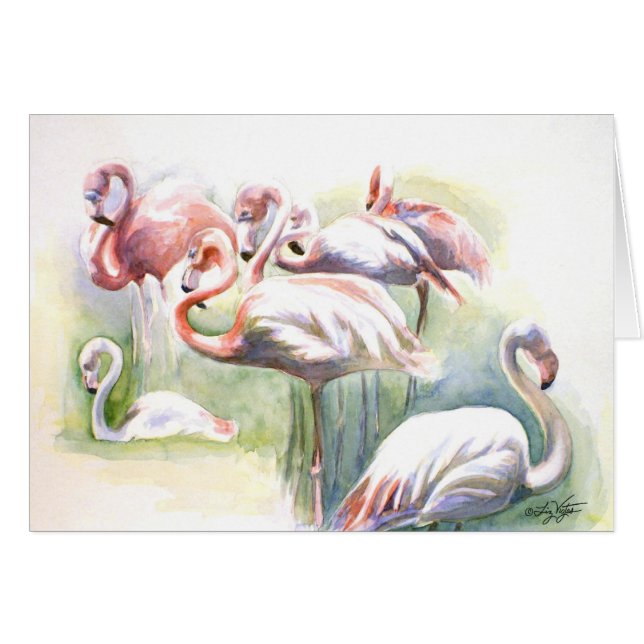 Flamingo Fiesta Card (Vorderseite (Horizontal))