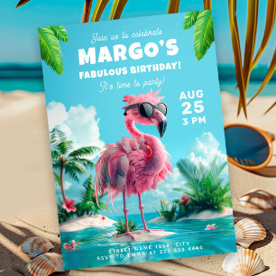 Flamingo Fiesta Geburtstagsfeier Einladung