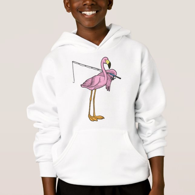 Flamingo Fishing Fisher Hoodie (Vorderseite)