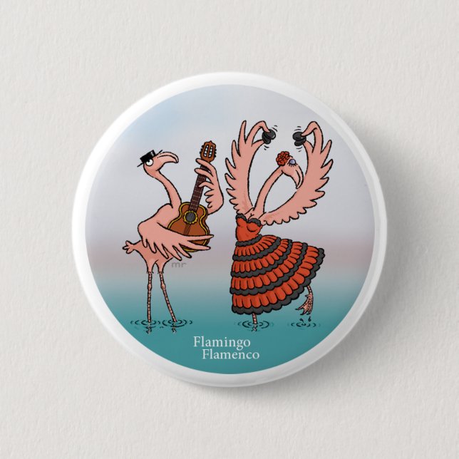 Flamingo-Flamenco-Knopf Button (Vorderseite)