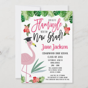  Flamingo Flamingle mit dem Grad-Party Einladung