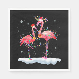 Flamingo Flamingo Christmas Tree Weihnachtsmannm Serviette