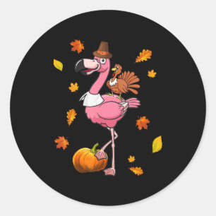 Flamingo Flamingo Erntedank Halloween Runder Aufkleber