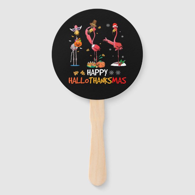 Flamingo | Flamingo Happy HalloThanksmas Fächer (Vorderseite)
