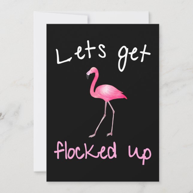 Flamingo| Flamingo - Lasse sich verriegelt Einladung (Vorderseite)