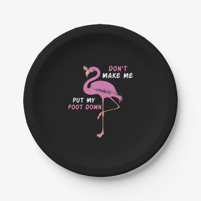 Flamingo | Flamingo mit Brille machen Sie mich nic Pappteller (Vorderseite)