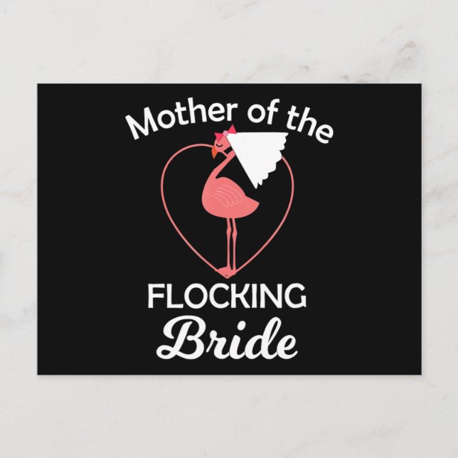 Flamingo | Flamingo Wedding Mor of Flocking Bridge Ankündigungspostkarte (Vorderseite)