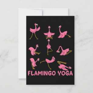 Flamingo Flamingo   Yoga Pose Meditation Dankeskarte