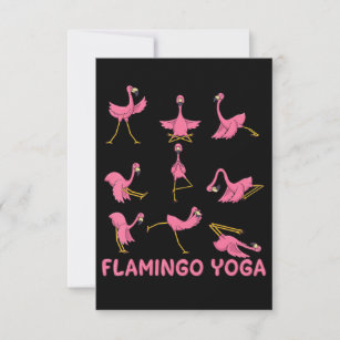 Flamingo  Flamingo Yoga Pose Meditation RSVP Karte