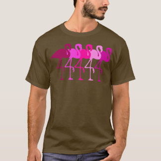 Flamingo Flamingos Walk Pink farbenfroh Retro Gesc T-Shirt