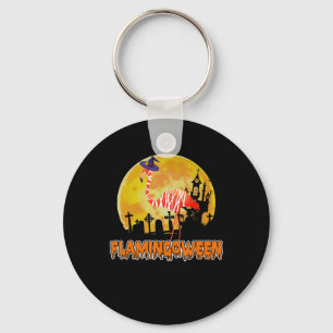 Flamingo Flamingoween Funny Witch Halloween Schlüsselanhänger