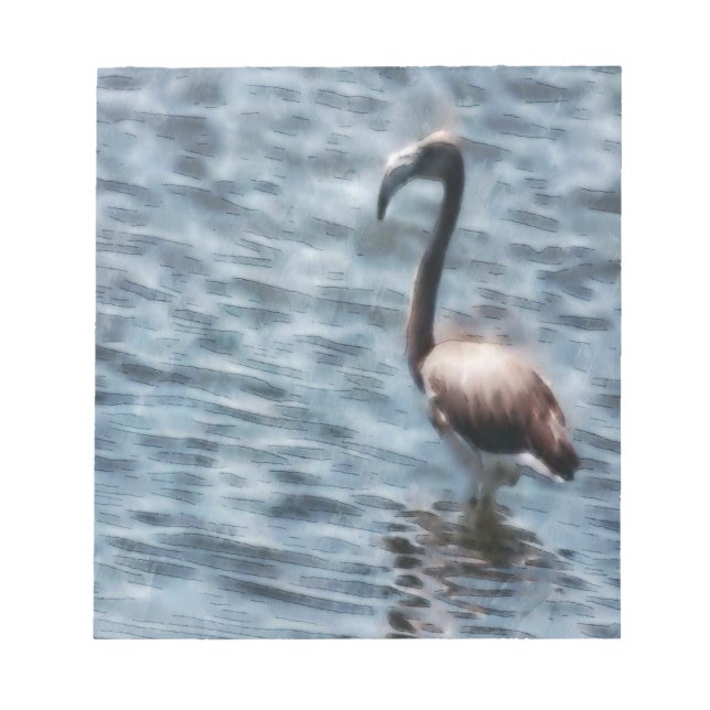 Flamingo Fledgling Watercolor Notizblock (Vorderseite)